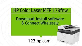 HP Color Laser MFP 179fnw  Download Install software and connect wirelessly [upl. by Walliw]