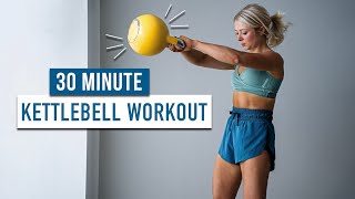 30 MIN Advanced Kettlebell HIIT Workout  Full Body No Repeat [upl. by Medardas592]