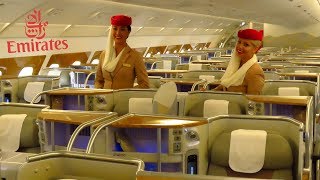 EMIRATES AIRBUS A380 Full Cabin Tour FIRST BUSINESS and ECONOMY Class  Bar Shower [upl. by Ahsienroc]