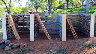 PALLET COMPOST BINS  Building Our Homestead [upl. by Landa]