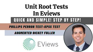 Unit root tests in Eviews  Stationarity [upl. by Sabah601]