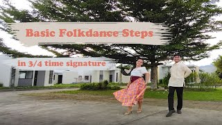 Basic Folkdance Steps in 34 Time Signature With Choreography [upl. by Wardieu]