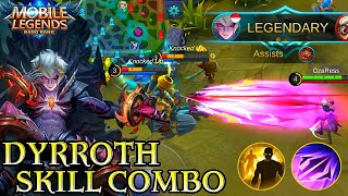 Dyrroth Skill Combo Gameplay  Mobile Legends Bang Bang [upl. by Oira]