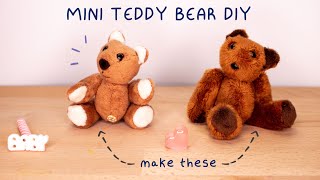 MINI TEDDY BEAR DIY  Stepbystep tutorial for beginners  Free Pattern [upl. by Aiva12]