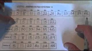 How to Play Lotto With an Abbreviated System 12  Lotto Wheeling  Step by Step Instructions [upl. by Aihtnys932]