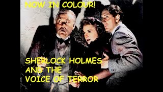 Sherlock Holmes and the Voice of Terror 1942  Basil Rathbone coloured version [upl. by Damha294]