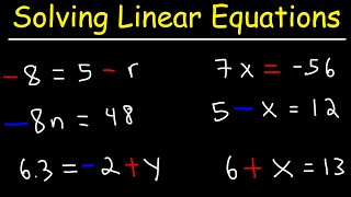 How To Solve Linear Equations In Algebra [upl. by Kaya]