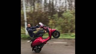 Vespa Sprint 185cc Full Malossi Wheelie Stunts [upl. by Leinod150]