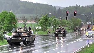 US Tanks amp Howitzers Passing Through German Town [upl. by Lasorella610]