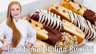 EASY Traditional Italian Biscotti Recipe  Coated in Chocolate [upl. by Lourie]