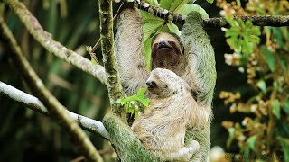 Adorable Baby Sloth and Mother Cuddling [upl. by Burner]