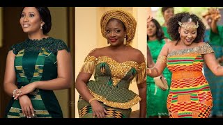 AFRICAN KENTE STYLES FOR ENGAGEMENT 2020  Beautiful Kitenge Designs  Ghana Kente Styles [upl. by Garner]