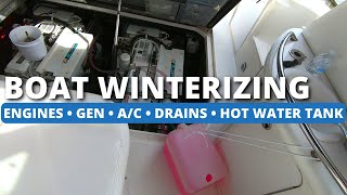 Boat Winterizing  Hot Water Tank Engines Generator AC Drains amp Sumps [upl. by Rochella755]