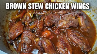 Easy Brown Stew Wings No Browning [upl. by Brookhouse653]