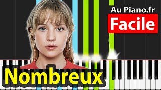 Angèle Nombreux Piano Tuto Facile Karaoké Paroles [upl. by Ardnoyek]