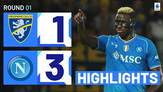 FrosinoneNapoli 13  Osimhen Double on Opening Day Goals amp Highlights  Serie A 202324 [upl. by Yanarp]