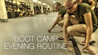 How Marine Recruits Finish A Day At Boot Camp – Evening Routine [upl. by Davena]