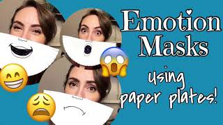 Paper Plate Emotion Masks  Kids learn to express feelings [upl. by Dilaw]