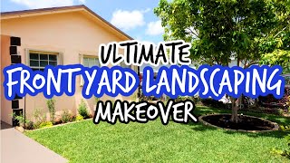 ULTIMATE FRONT YARD LANDSCAPING MAKEOVER  DIY FLOWER BED  LAYING DOWN NEW SOD [upl. by Ratcliff]