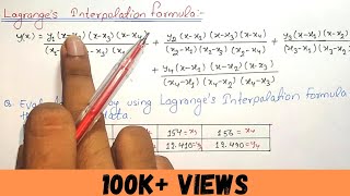 Lagrange interpolation method  Lagranges interpolation formula [upl. by Enyawud384]