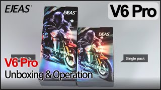 EJEAS V6 Pro  UNBOXING amp ALL FUNCTION OPERATION  MOTORCYCLE HELMET BLUETOOTH INTERCOM [upl. by Anigue586]