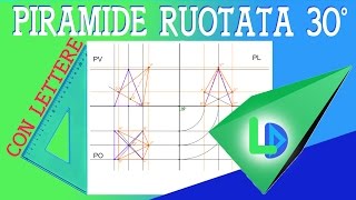 Proiezione Ortogonale Piramide Inclinata 30 gradi [upl. by Airot]