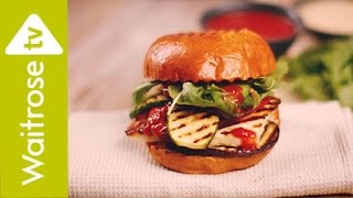 The Happy Pears Halloumi Burger With Chilli Ketchup  Waitrose [upl. by Rehpotsyrk]