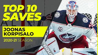 Top 10 Joonas Korpisalo Saves from the 2021 NHL Season [upl. by Aryaz15]