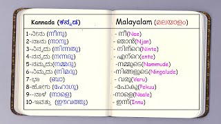 100 Useful Words in Malayalam and Kannada  Easy Kannada Malayalam Lesson Part 1 [upl. by Anaihsat]