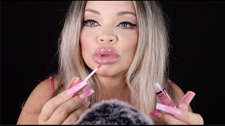 ASMR Lipgloss Application  Pumping  Mouth Sounds [upl. by Carita]