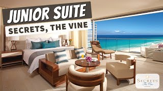 Junior Suite Ocean View  Secrets The Vine Cancun Resort  Full Walkthrough Room Tour  4K [upl. by Nalda]