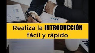 CÓMO HACER LA INTRODUCCIÓN DE UN TRABAJO DE INVESTIGACIÓN [upl. by Vorfeld]