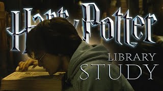 Youre in the Hogwarts Library w Harry Ron amp Hermione ​📚 Heavy Study Session ⋄ Animated Ambience [upl. by Noslrac]