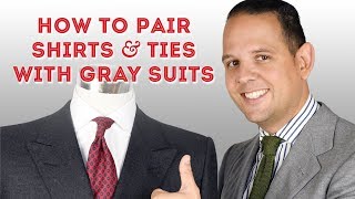 How To Pair Shirts amp Ties With Gray Suits  Guide to Wearing Grey [upl. by Daph]