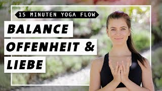 Yoga Flow für Balance Kraft amp Beweglichkeit  15 Min Vinyasa Flow  Mittelstufe [upl. by Vinay]