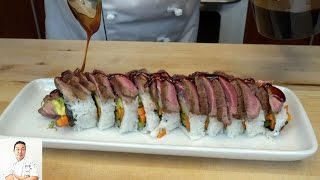 Steak Lovers Sushi Roll  How To Make Sushi Series [upl. by Maffei]