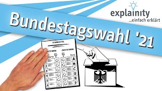 Bundestagswahl 2021 einfach erklärt explainity® Erklärvideo [upl. by Styles516]