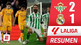 SORPRESA REAL MADRID cayó 21 en el Villamarín ante REAL BETIS El Atlético es el líder  La Liga [upl. by Dola]