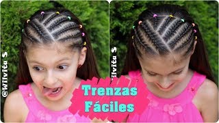 💕 TRENZAS PEGADAS fáciles de hacer  Easy hairstyles  WILVITA 💕 [upl. by Yeo]