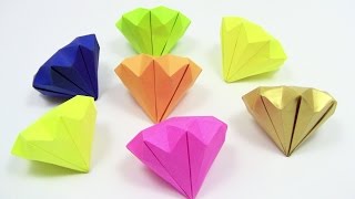 How to Make Origami Diamond Detailed  Origami easy tutorial [upl. by Keynes]