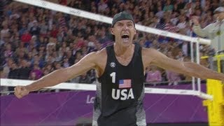 Mens Beach Volleyball Round of 16  RUS v USA  London 2012 Olympics [upl. by Yejus]