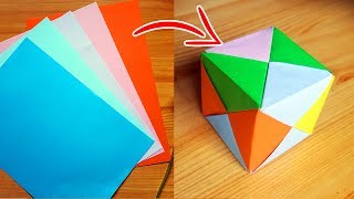 Cubo de papel  Origami Papiroflexia y 3D [upl. by Rubbico808]