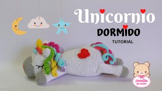 UNICORNIO DORMIDO Amigurumi Tutorial paso a paso Patrón en Descripción [upl. by Knight571]