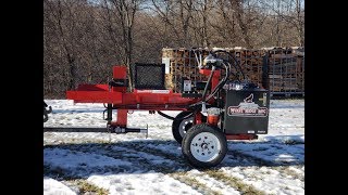 346 AMAZING COMPACT COMMERCIAL LOG SPLITTER Wolfe Ridge Manufacturing [upl. by Ehrman]