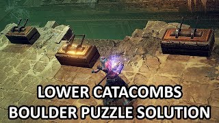 Shadows Awakening  Lower Catacombs Boulder Switch Puzzle Solution [upl. by Lleret]