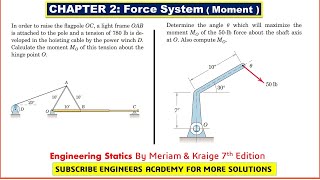 STATICS  Chapter 2  P251 amp P252  7th Edition  Moments [upl. by Rahr]