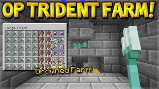 Minecraft How To Build the Most OP Drowned Trident Farm Nautilus Shell Gold PE Xbox Switch PC [upl. by Manvell343]