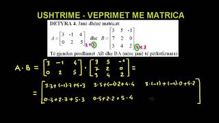 6 Matematika Klasa 12 Mesimi 6 Ushtrime Veprimet me matrica [upl. by Nevi]