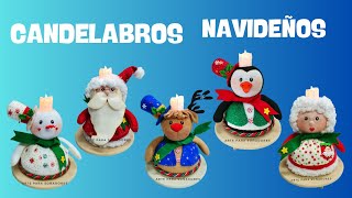 COMO HACER CANDELABROS NAVIDEÑOS [upl. by Lashonde]