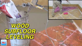 How To Level Wood Subfloor with Floor Leveling Compound Mapei DIY MrYoucandoityourself [upl. by Ravel11]